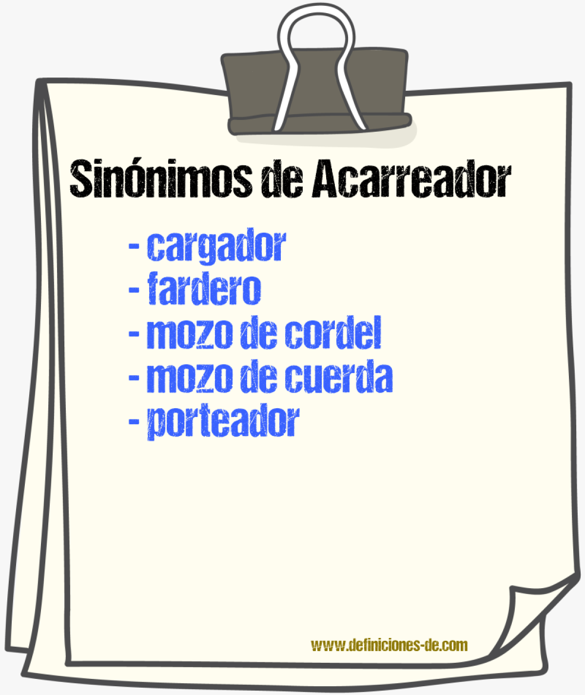 Sinnimos de acarreador