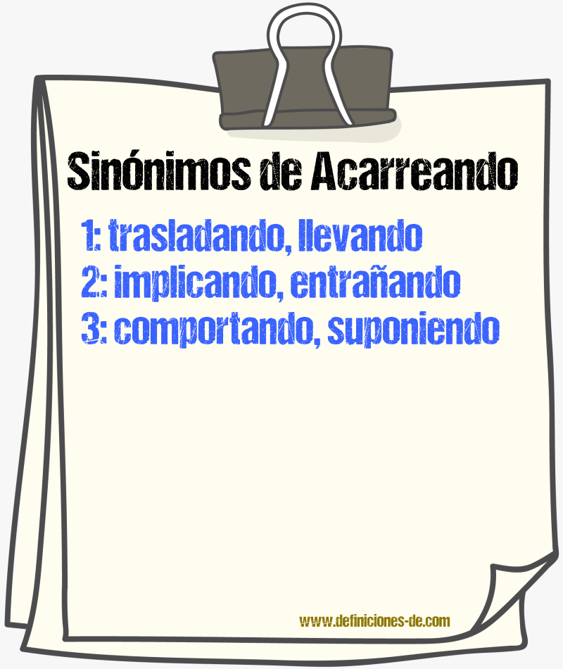 Sinónimos de acarreando
