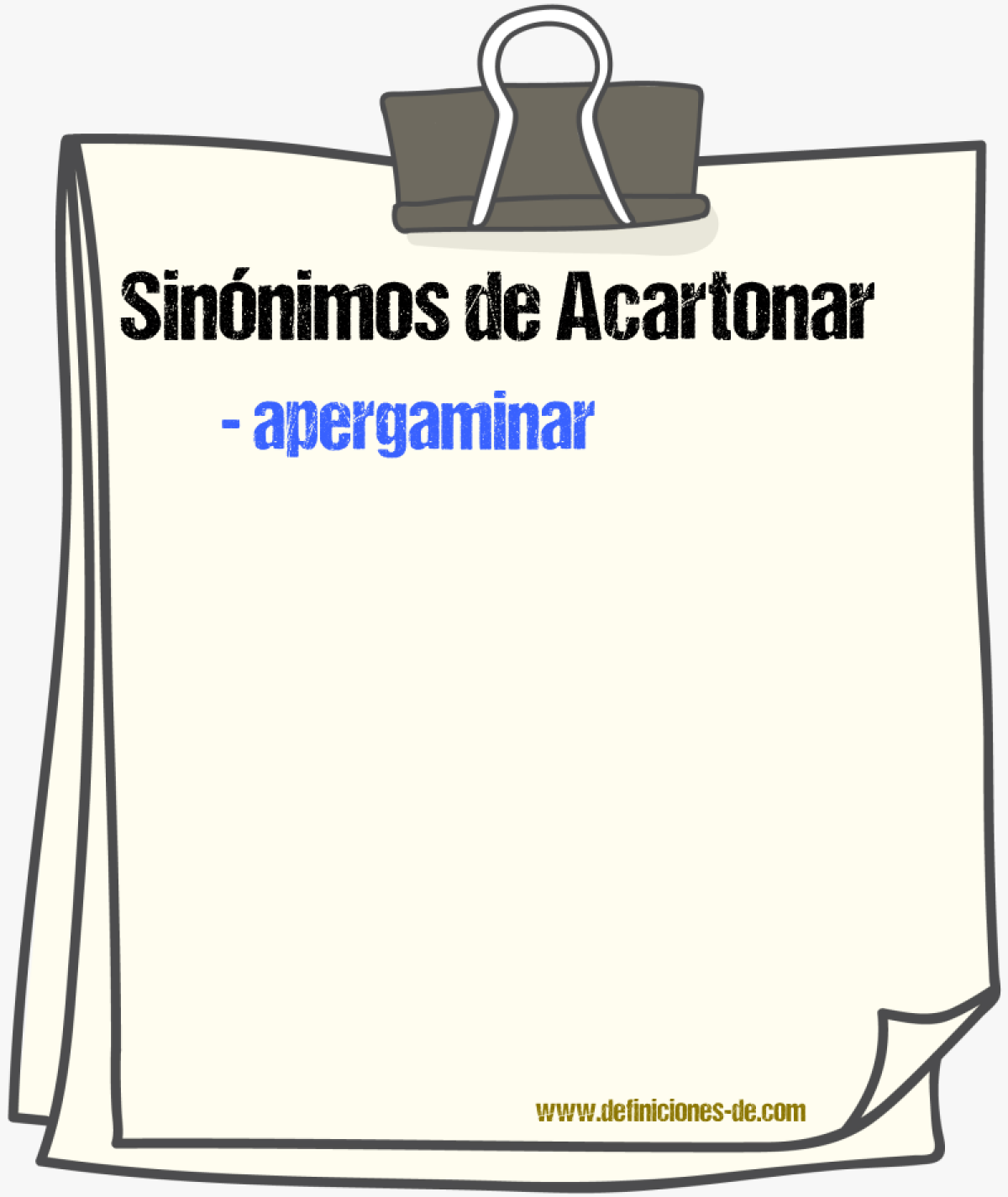 Sinnimos de acartonar