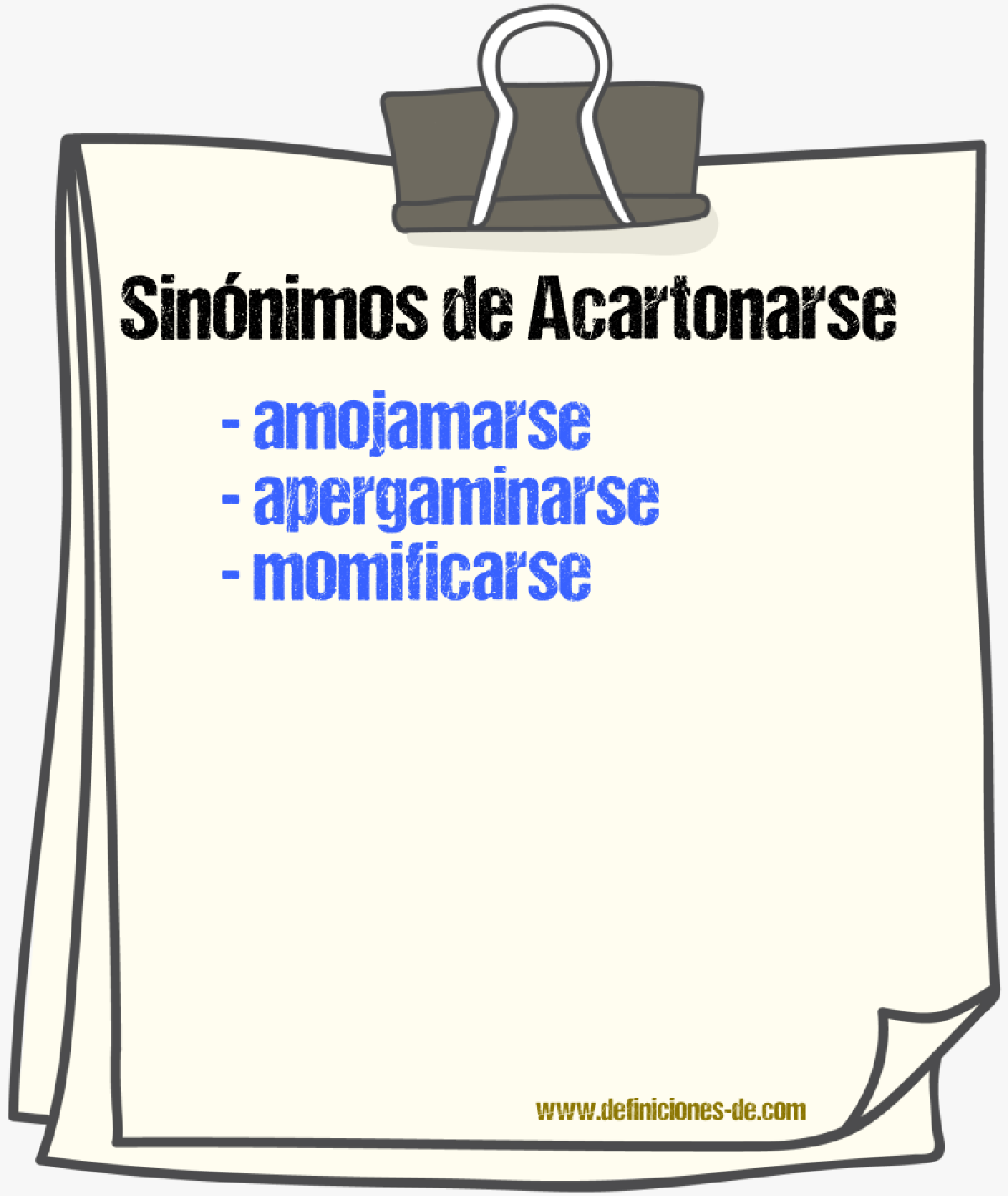 Sinnimos de acartonarse