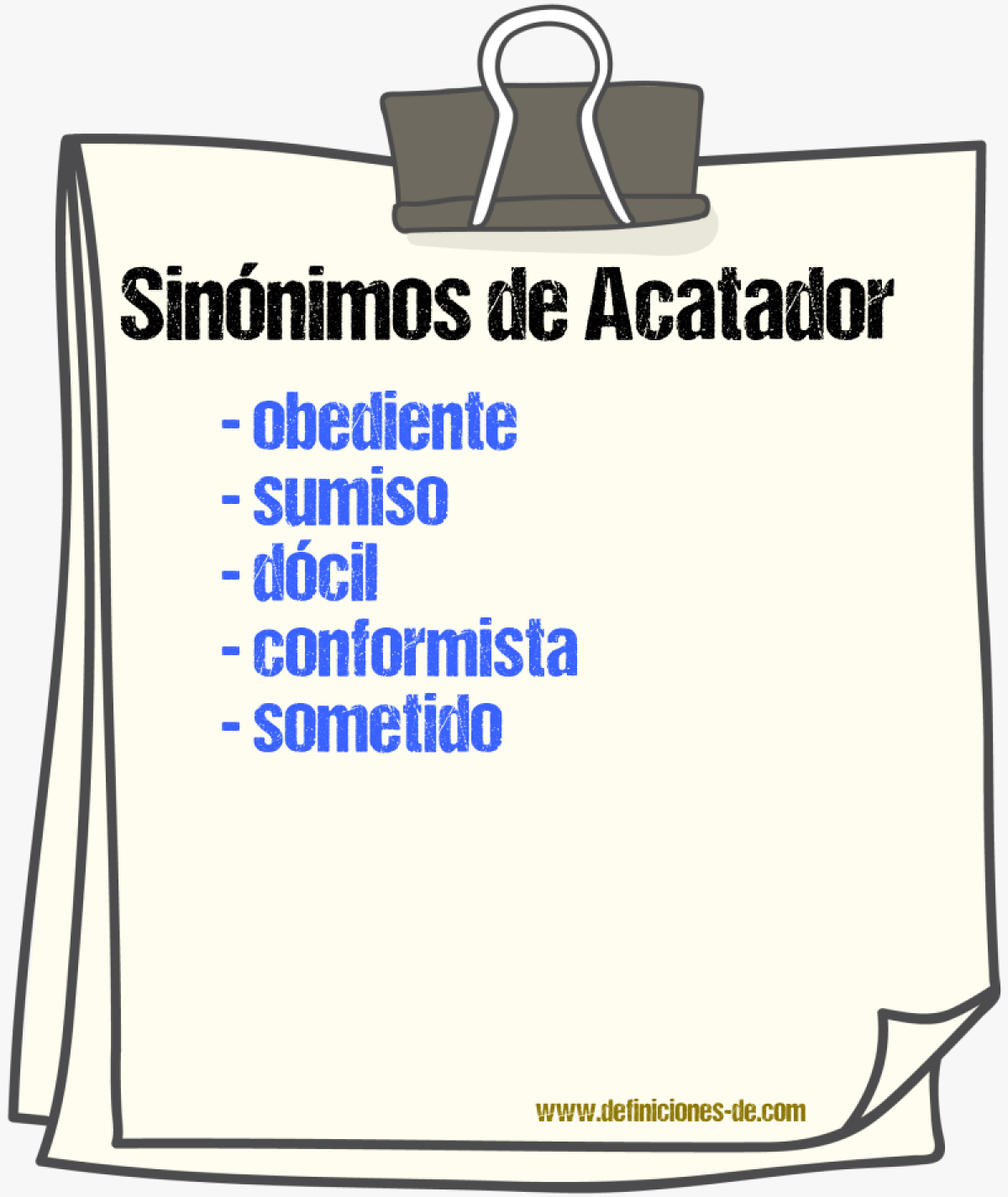 Sinónimos de acatador