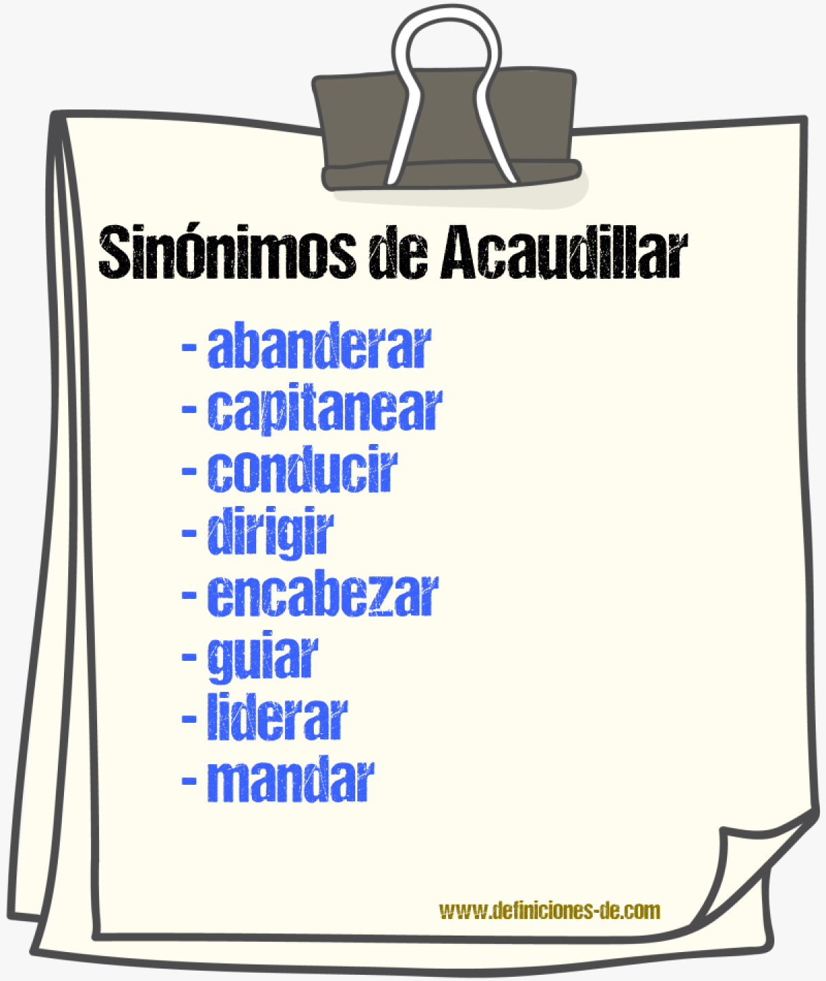 Sinnimos de acaudillar