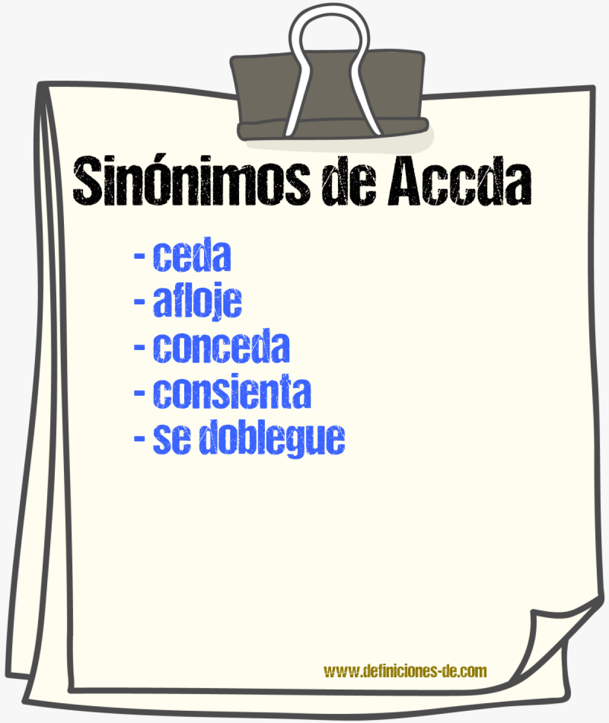 Sinónimos de accda