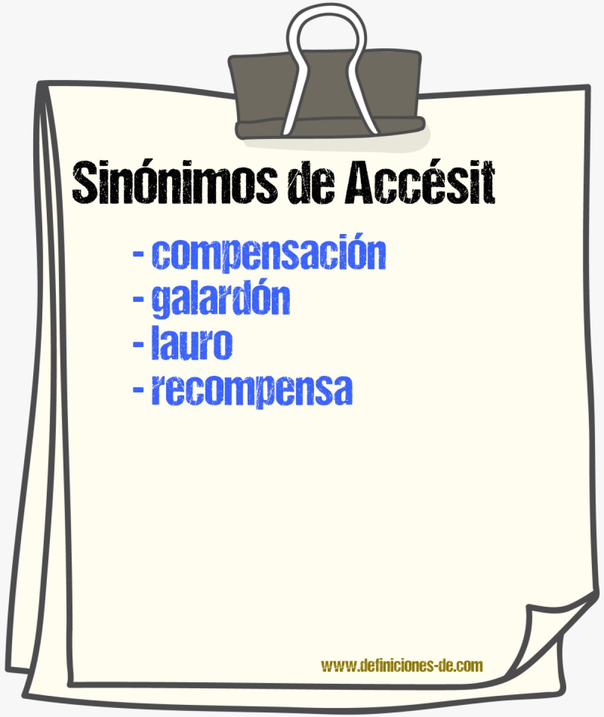 Sinnimos de accsit