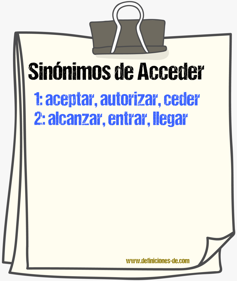 Sinnimos de acceder