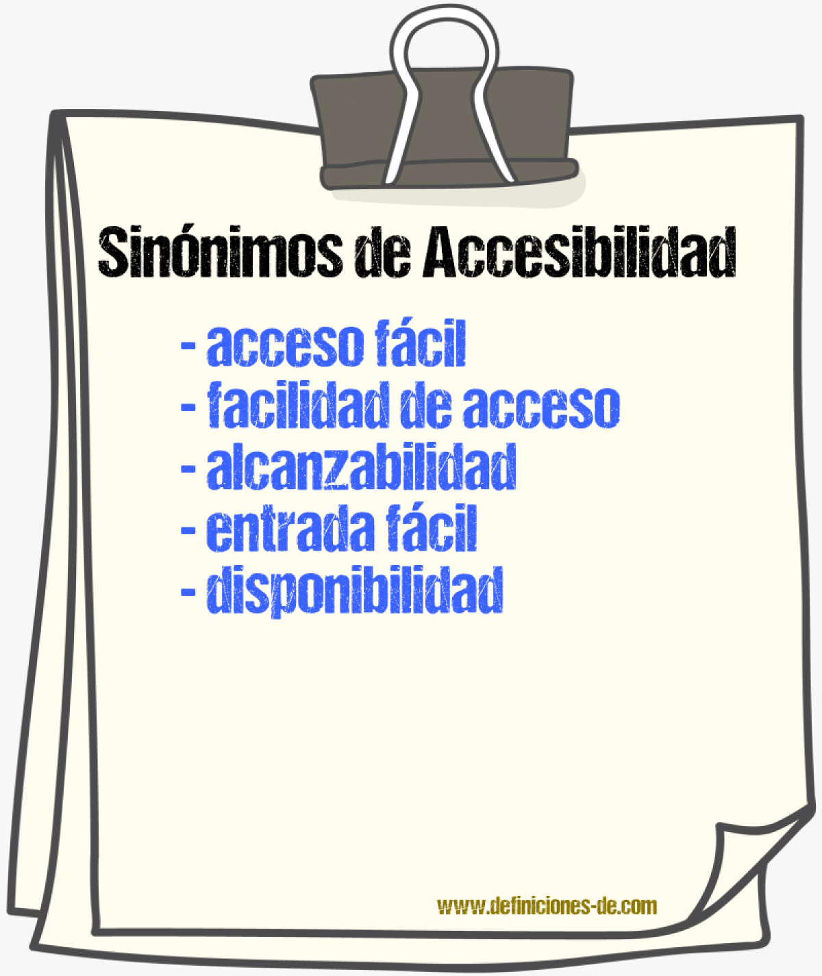 Sinónimos de accesibilidad