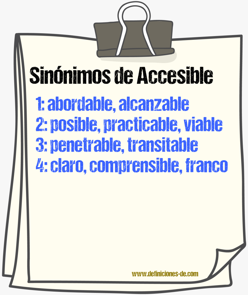 Sinnimos de accesible