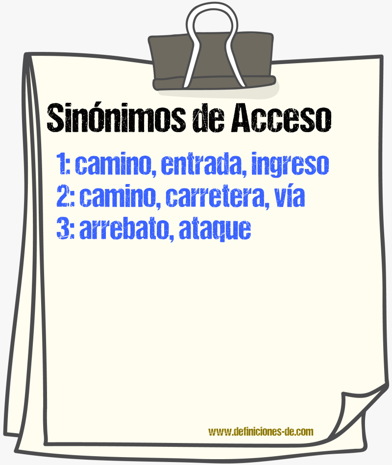 Sinnimos de acceso