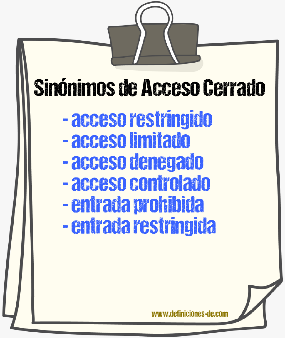 Sinónimos de acceso cerrado