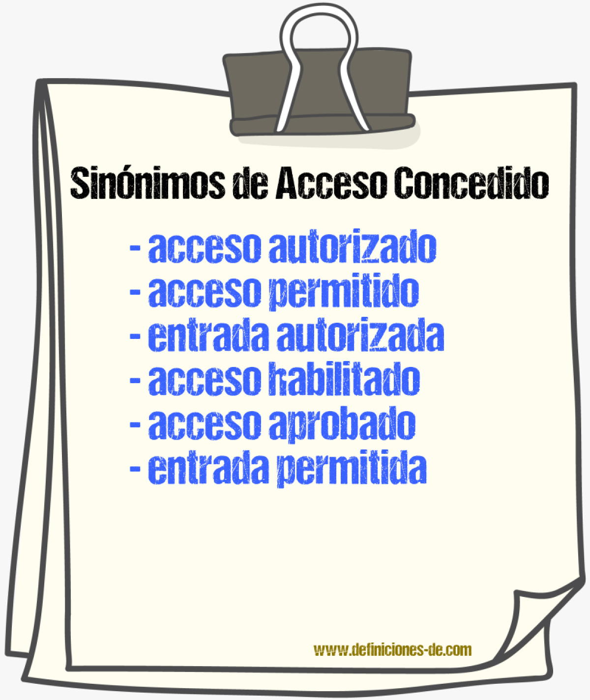 Sinónimos de acceso concedido