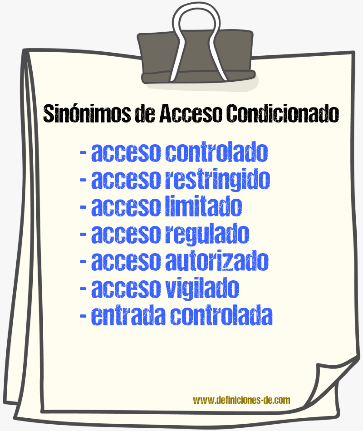 Sinónimos de acceso condicionado