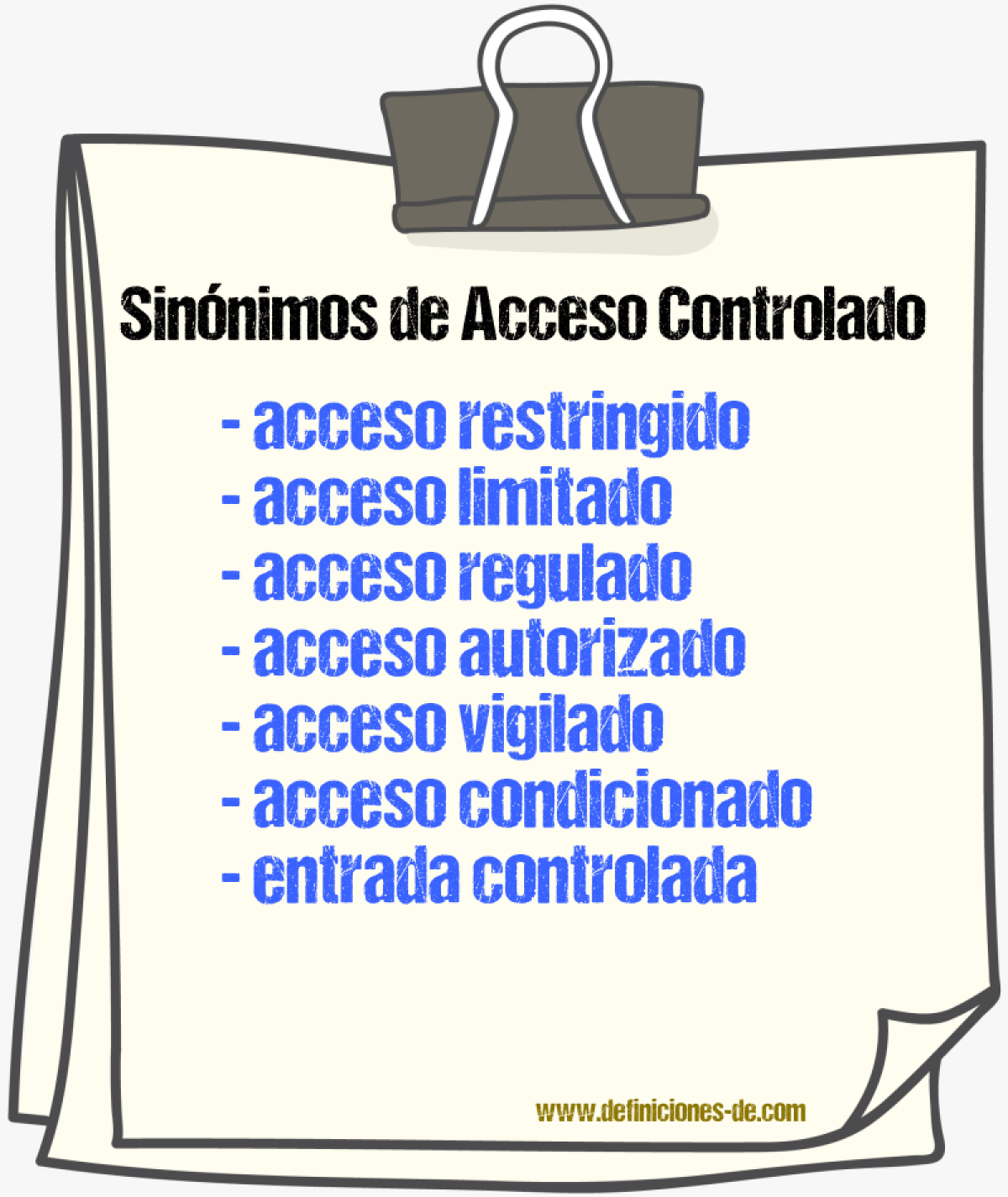 Sinónimos de acceso controlado