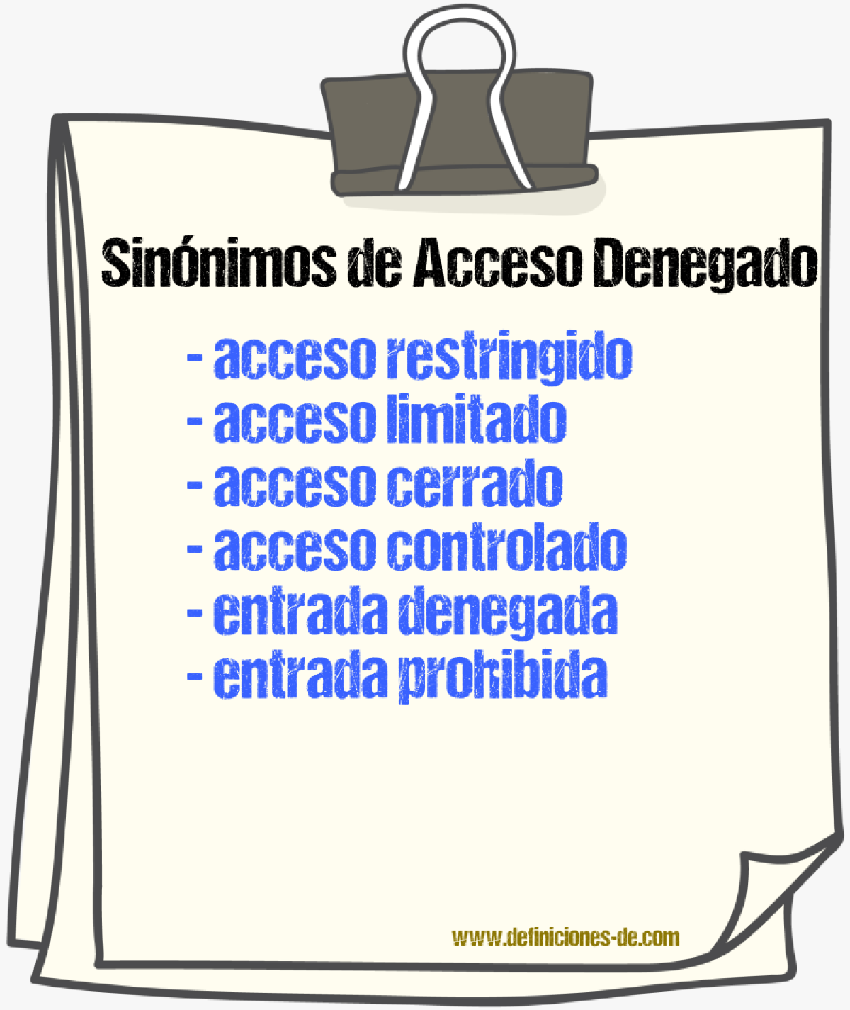 Sinónimos de acceso denegado
