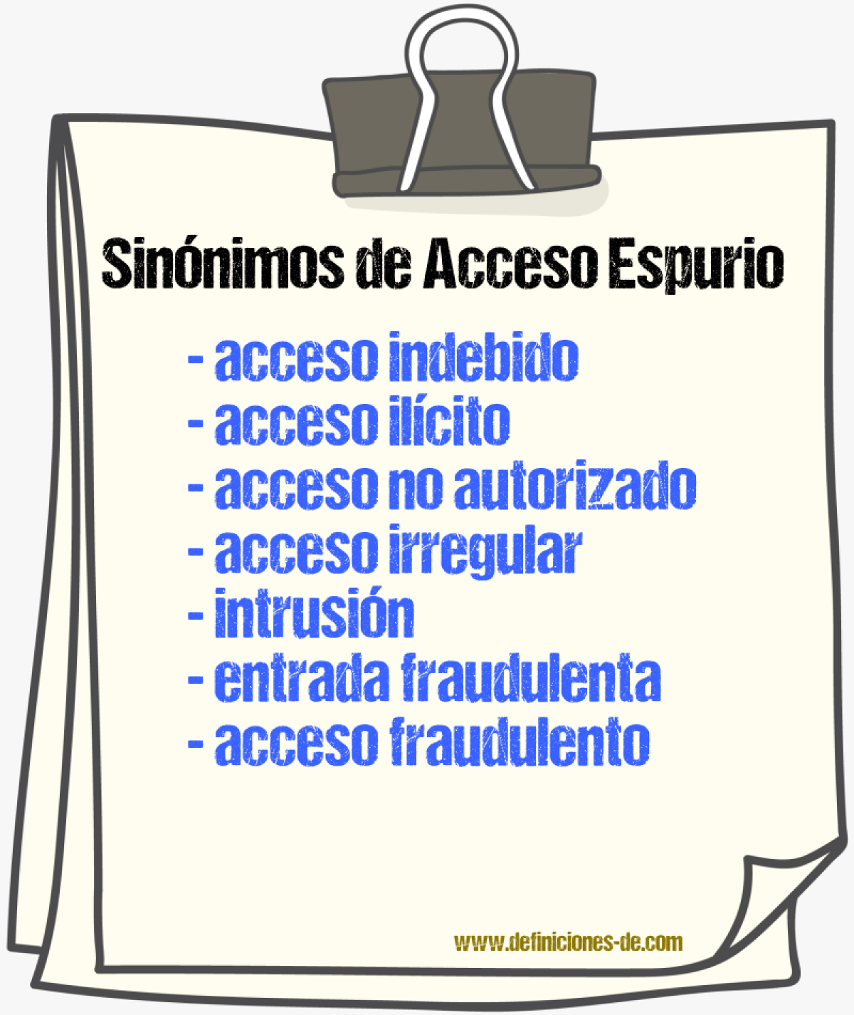 Sinónimos de acceso espurio