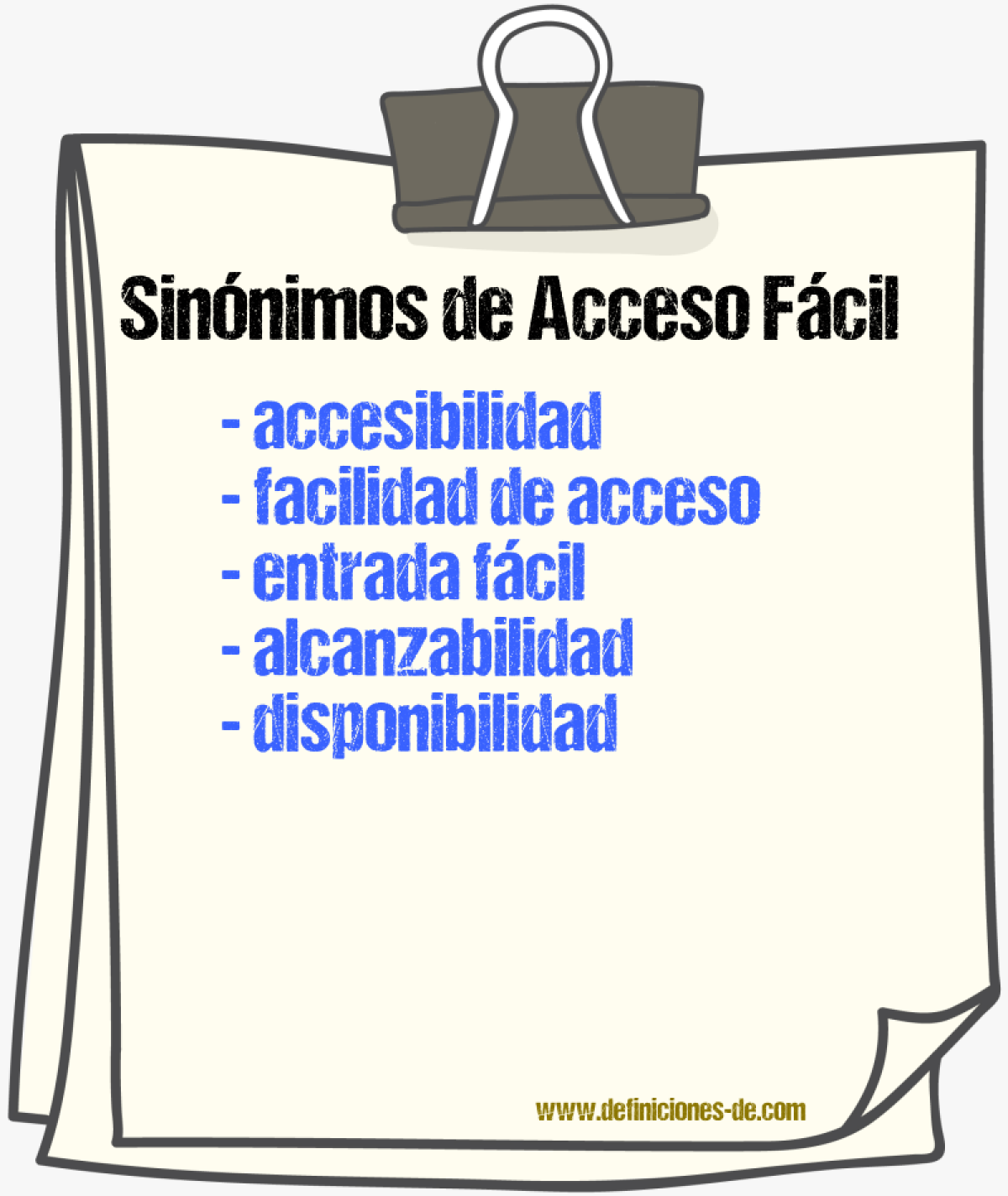 Sinónimos de acceso fácil