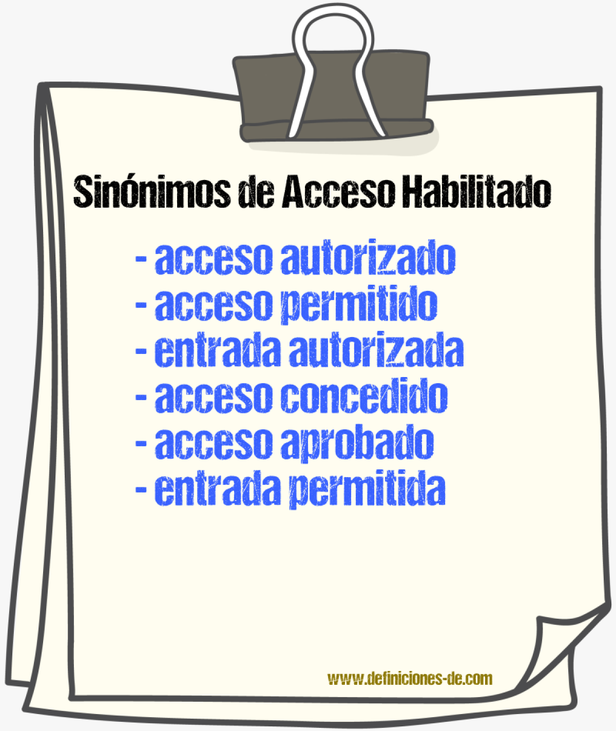 Sinónimos de acceso habilitado