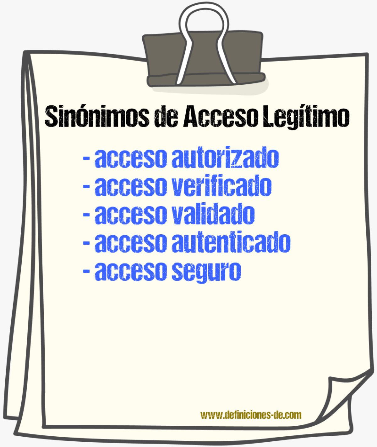 Sinónimos de acceso legítimo