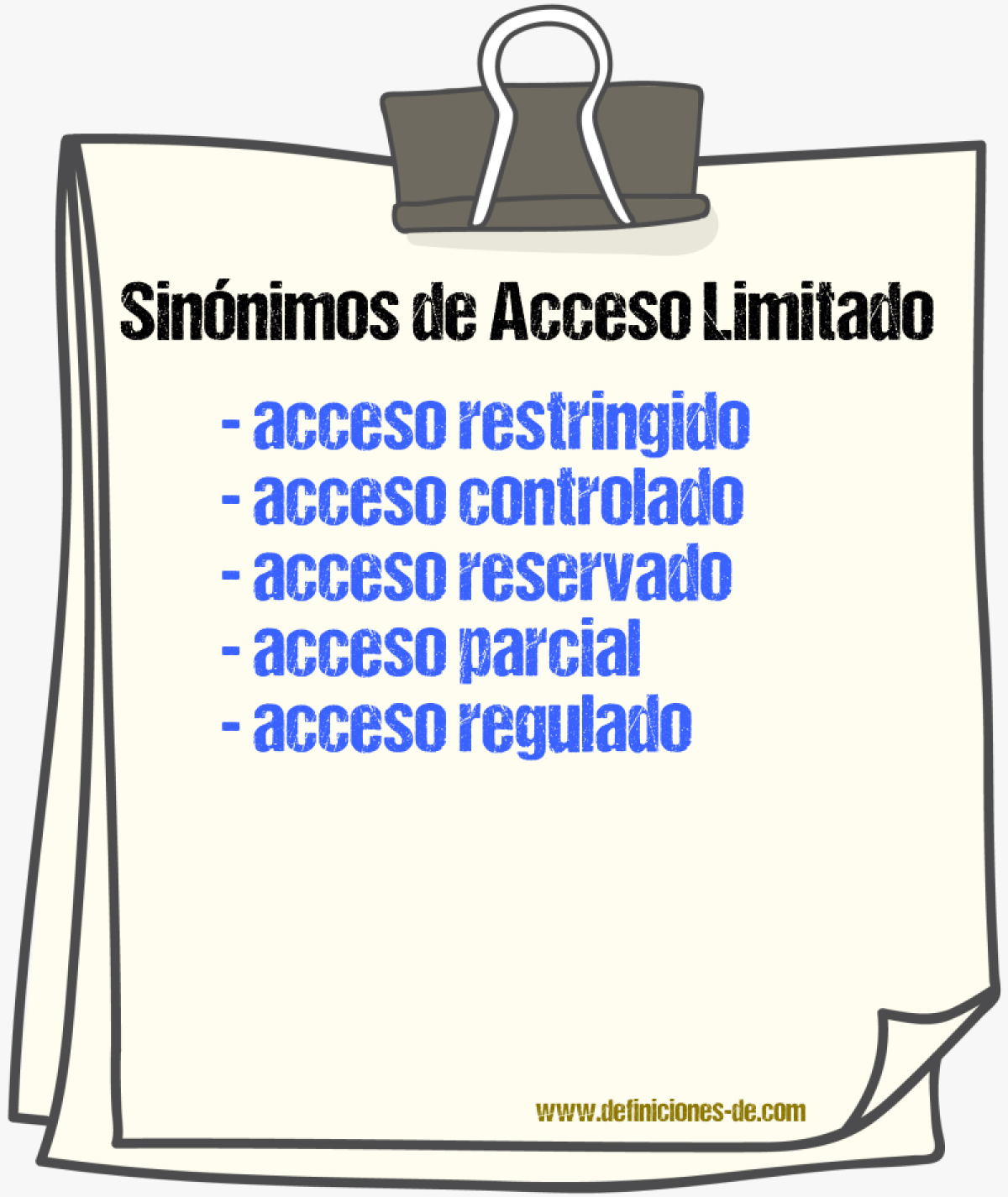 Sinónimos de acceso limitado