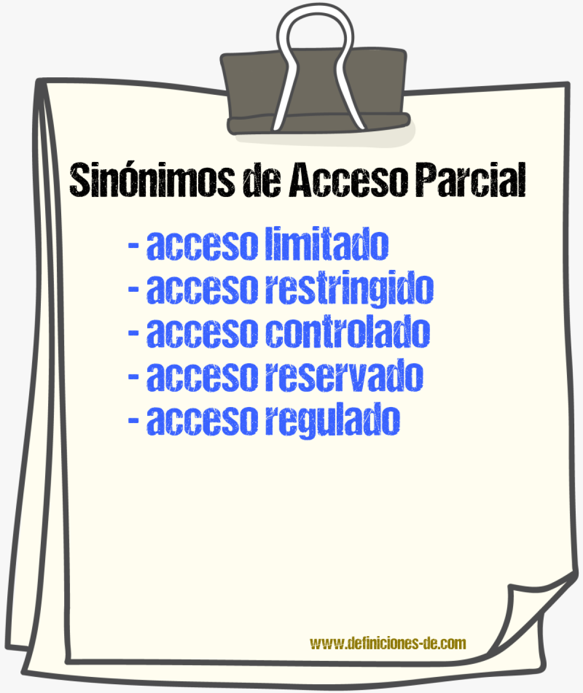 Sinónimos de acceso parcial