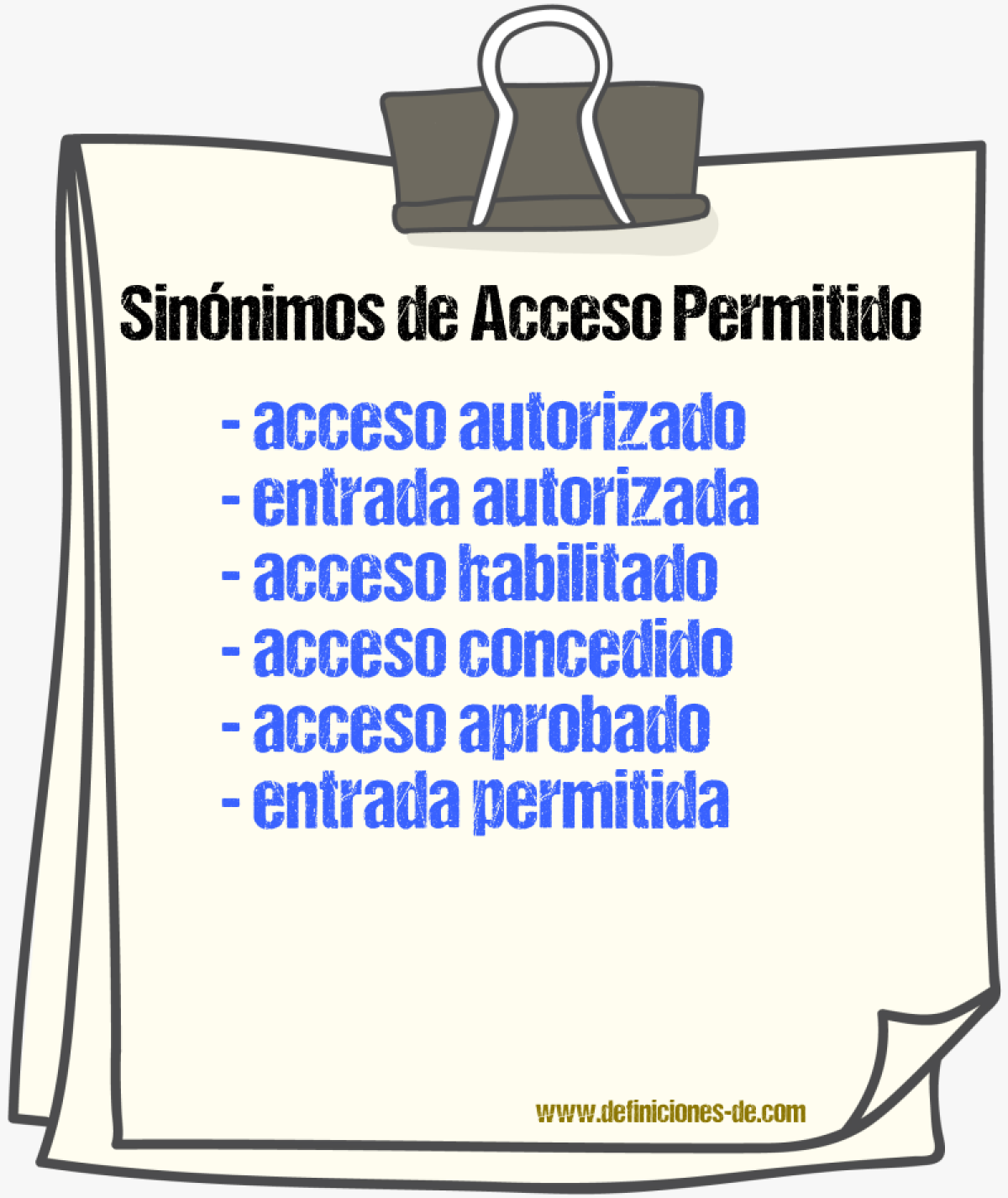 Sinónimos de acceso permitido