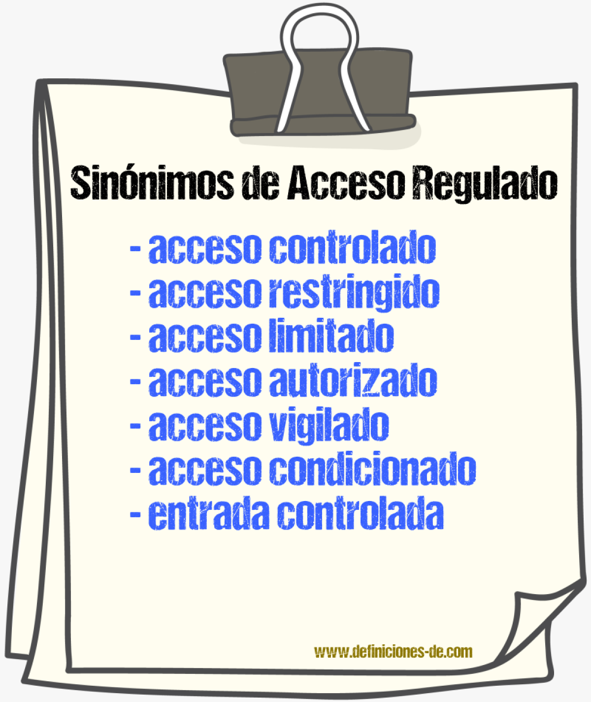 Sinónimos de acceso regulado
