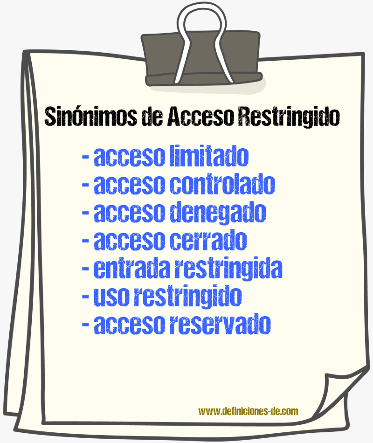 Sinónimos de acceso restringido