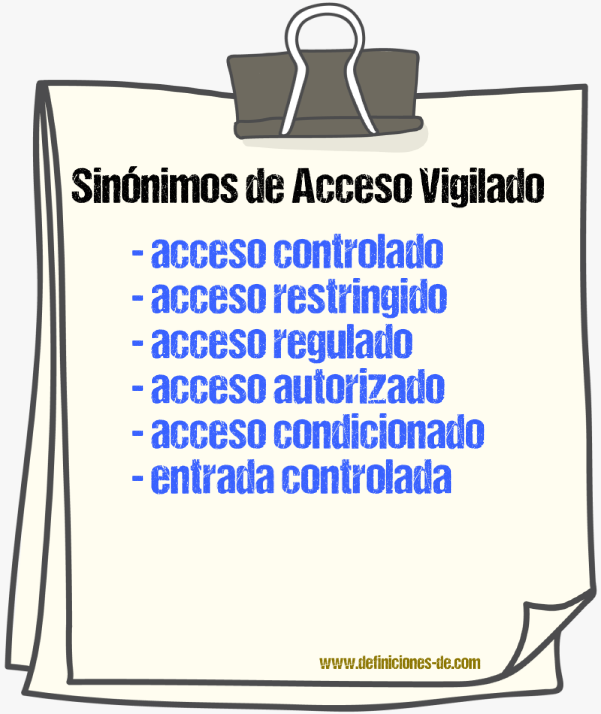 Sinónimos de acceso vigilado