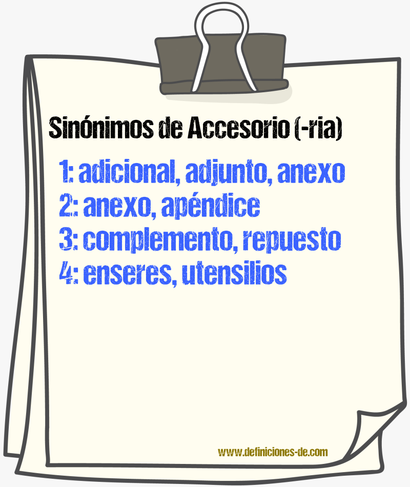 Sinnimos de accesorio