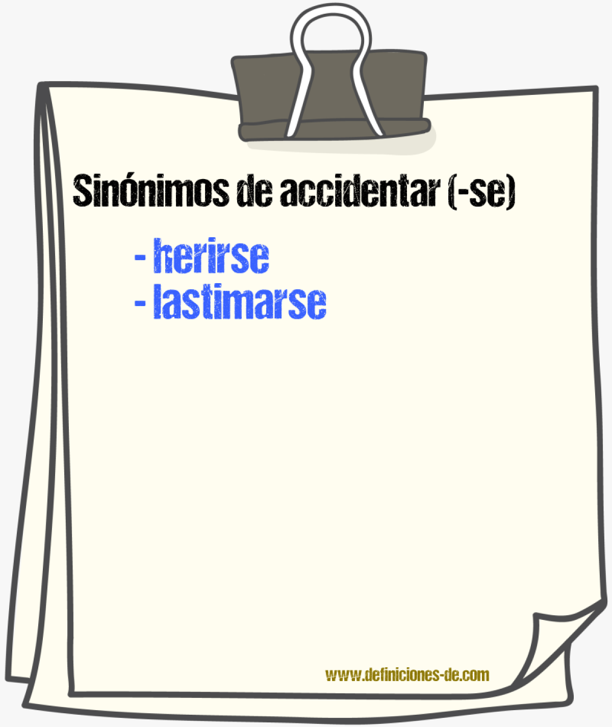 Sinnimos de accidentar