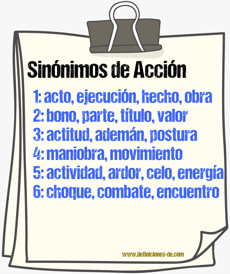 Sinnimos de accin