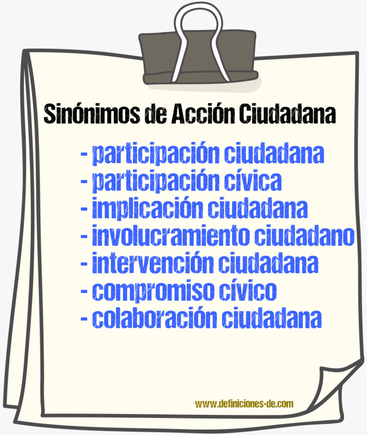 Sinónimos de acción ciudadana