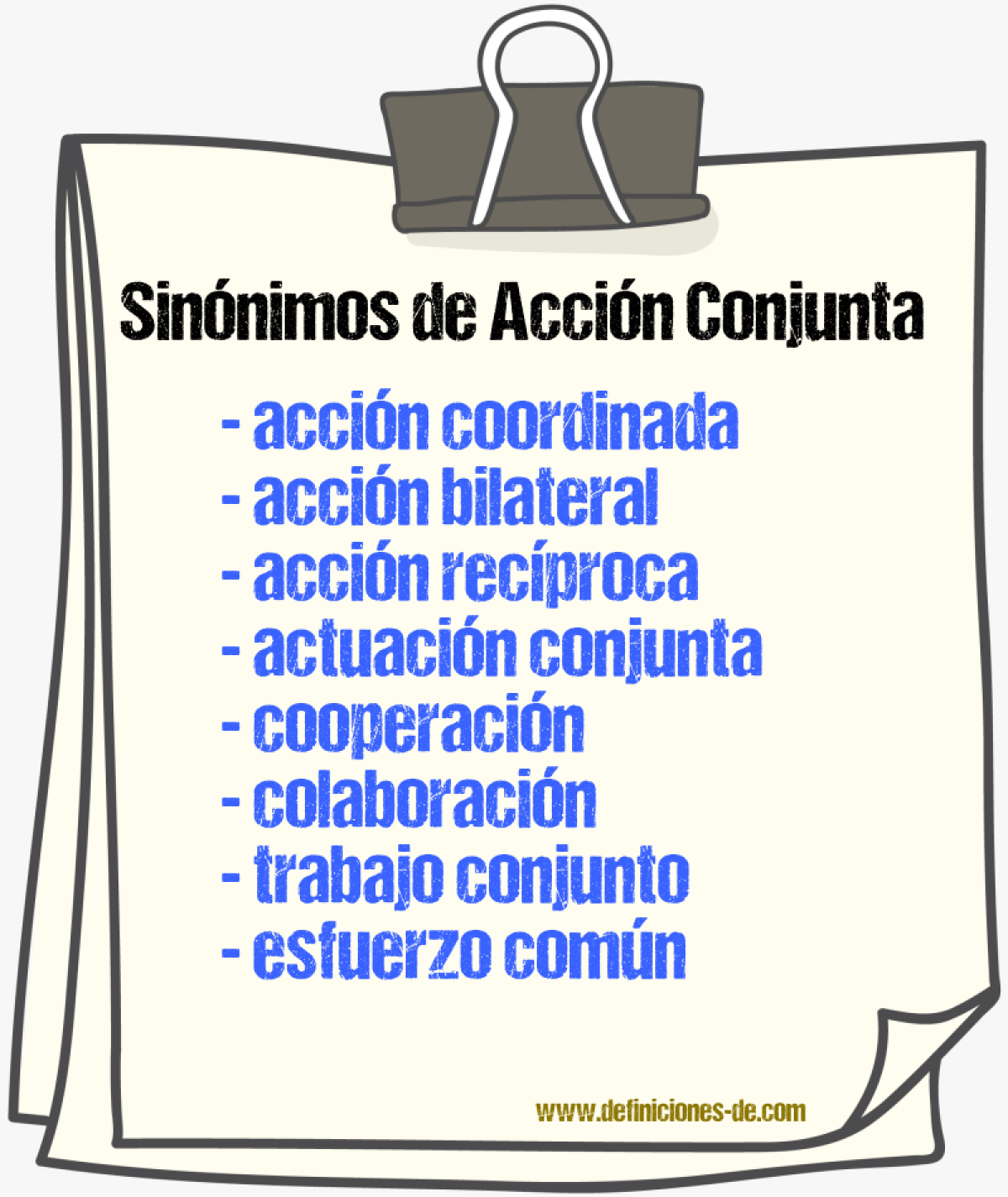 Sinónimos de acción conjunta