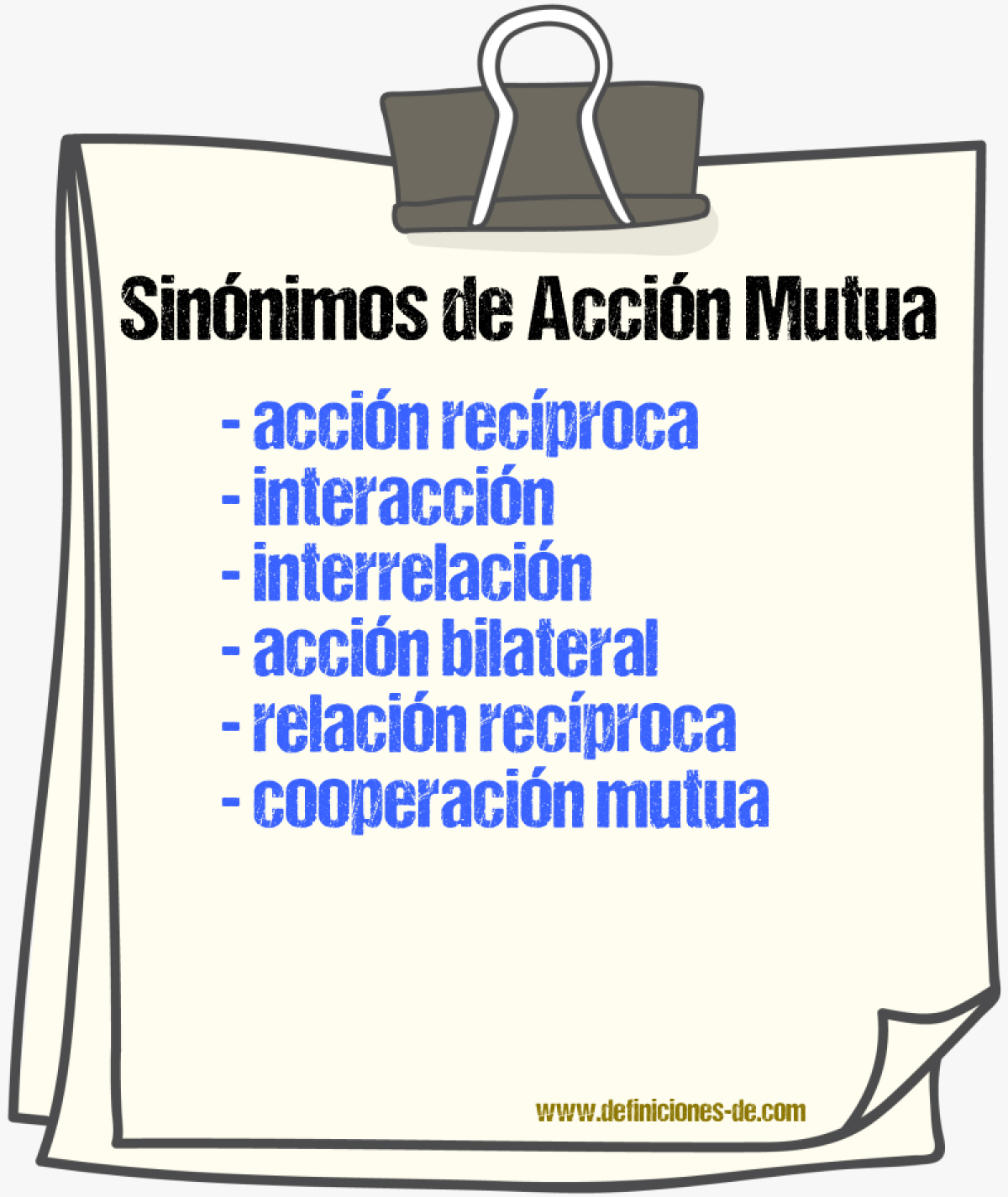 Sinónimos de acción mutua