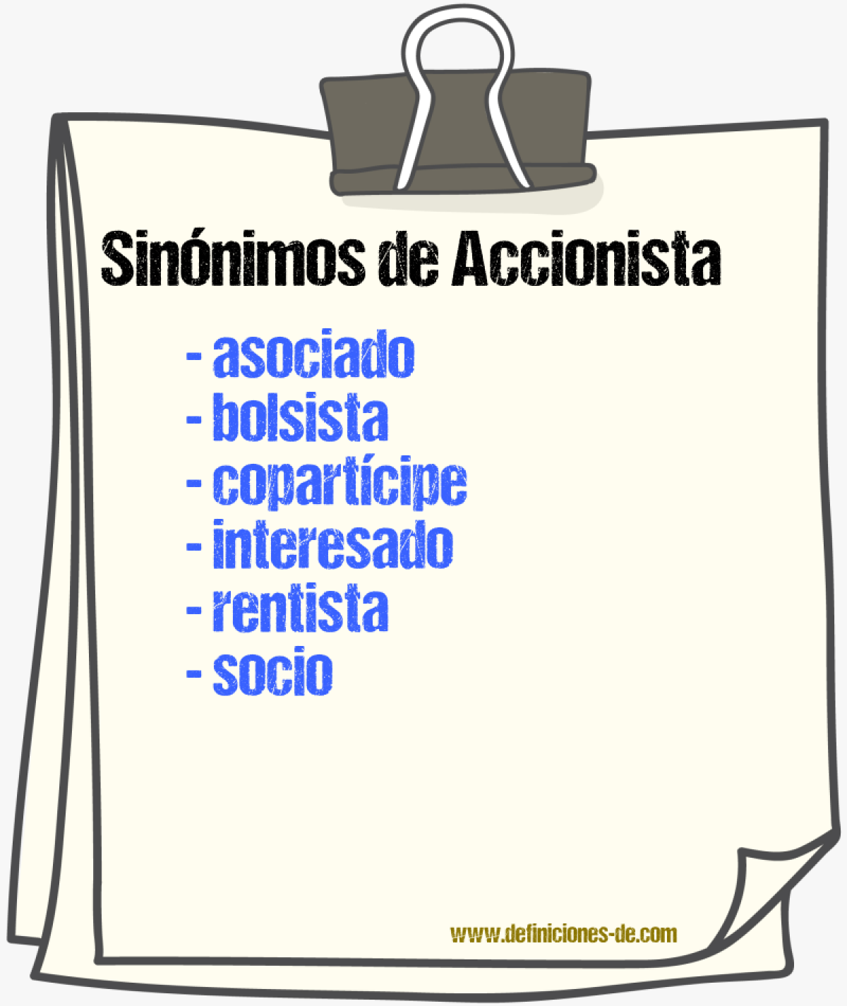 Sinnimos de accionista