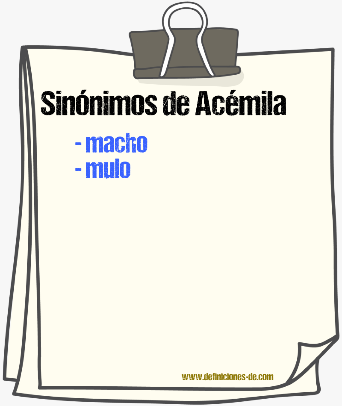 Sinnimos de acmila