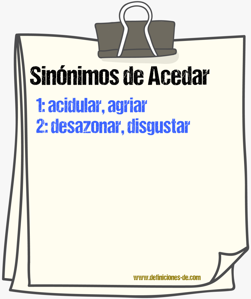 Sinnimos de acedar