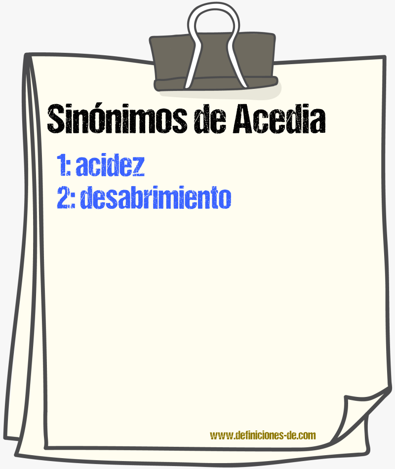 Sinnimos de acedia