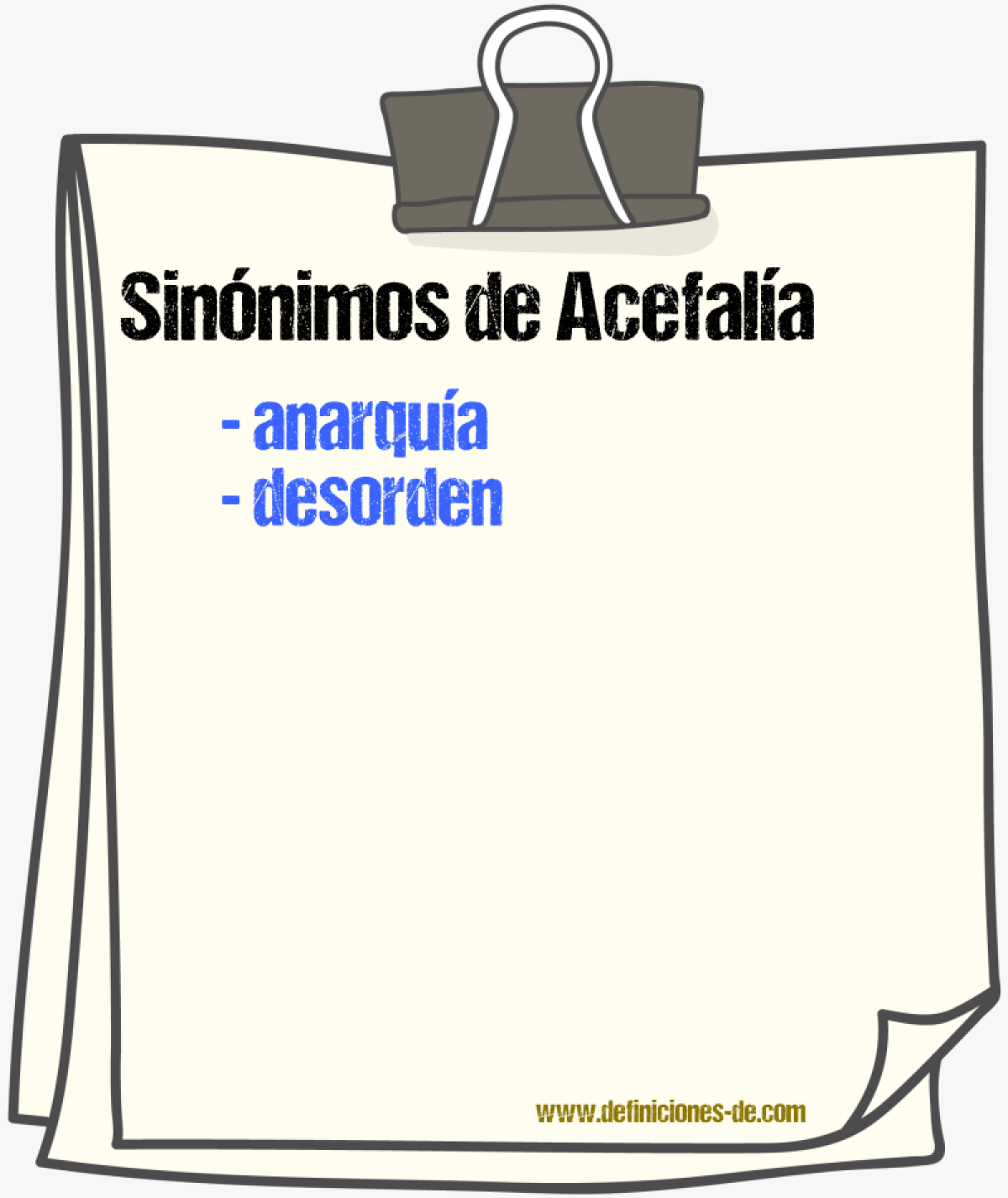 Sinnimos de acefala