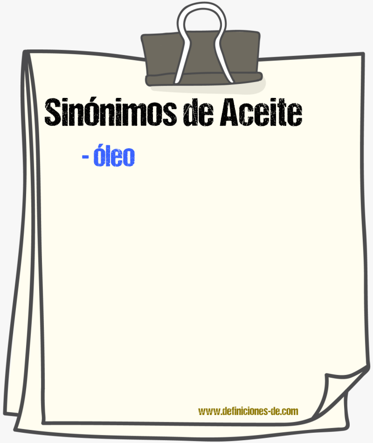 Sinnimos de aceite