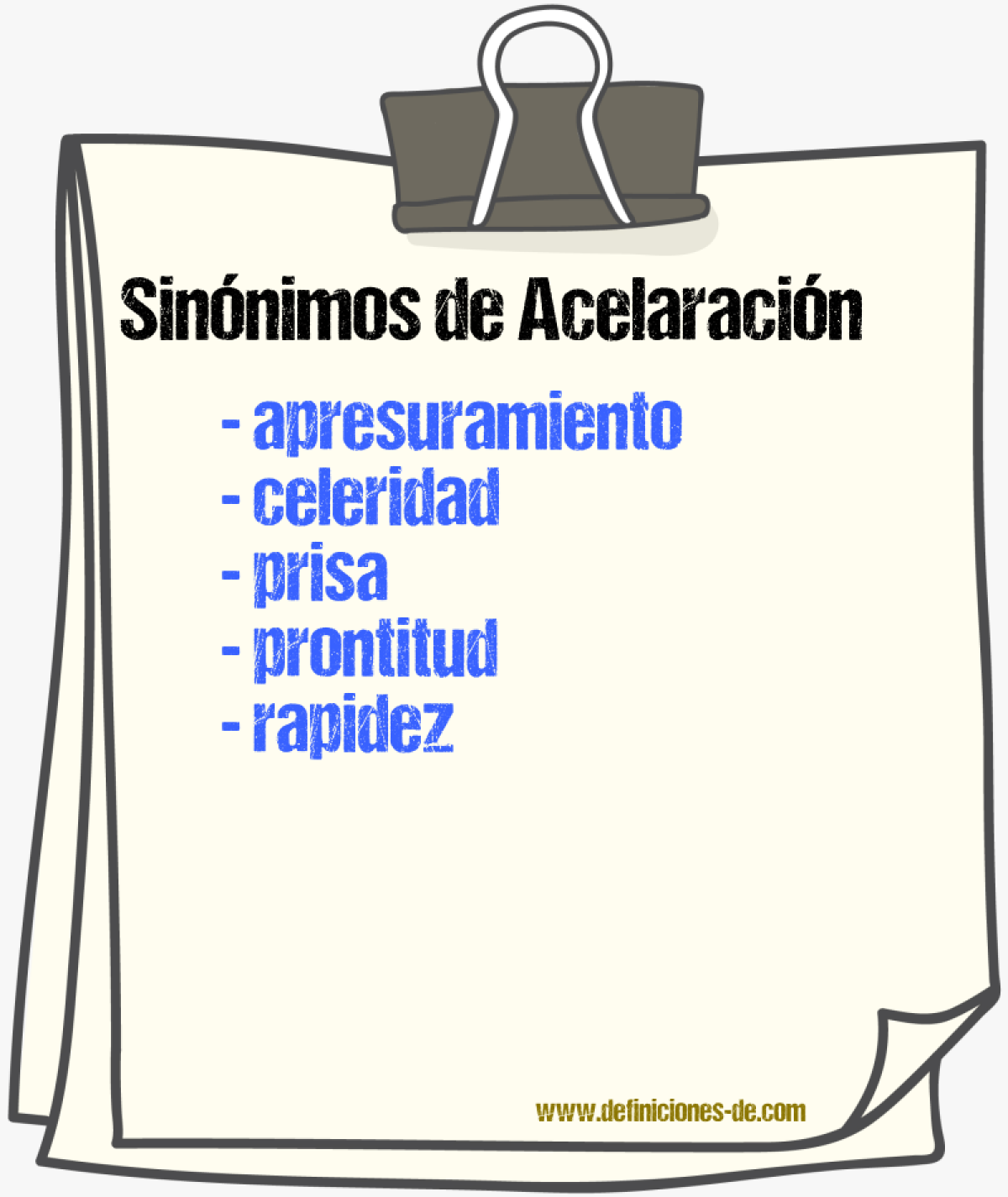 Sinnimos de acelaracin