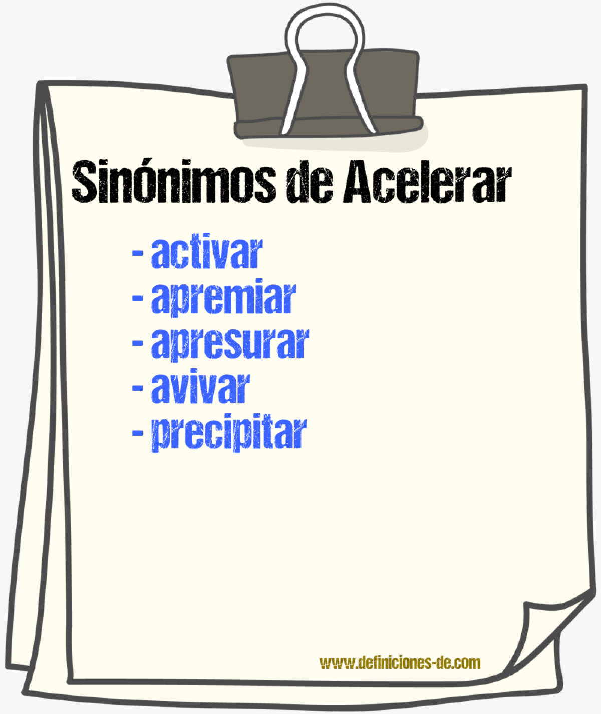 Sinnimos de acelerar