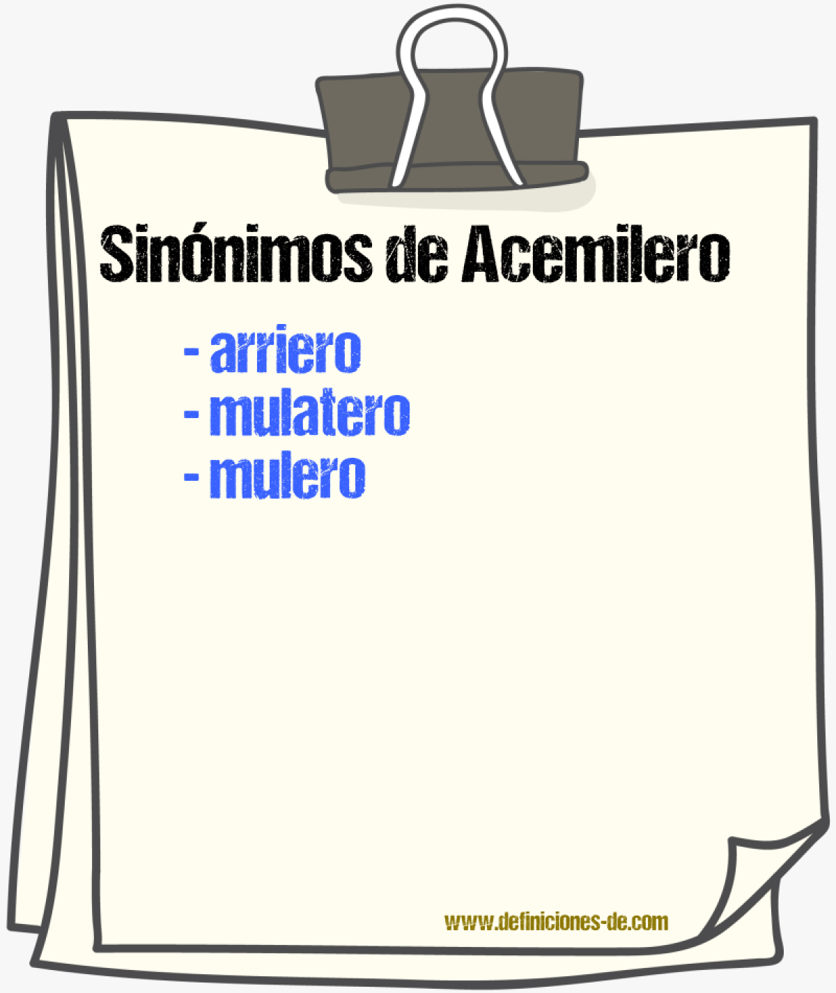 Sinnimos de acemilero