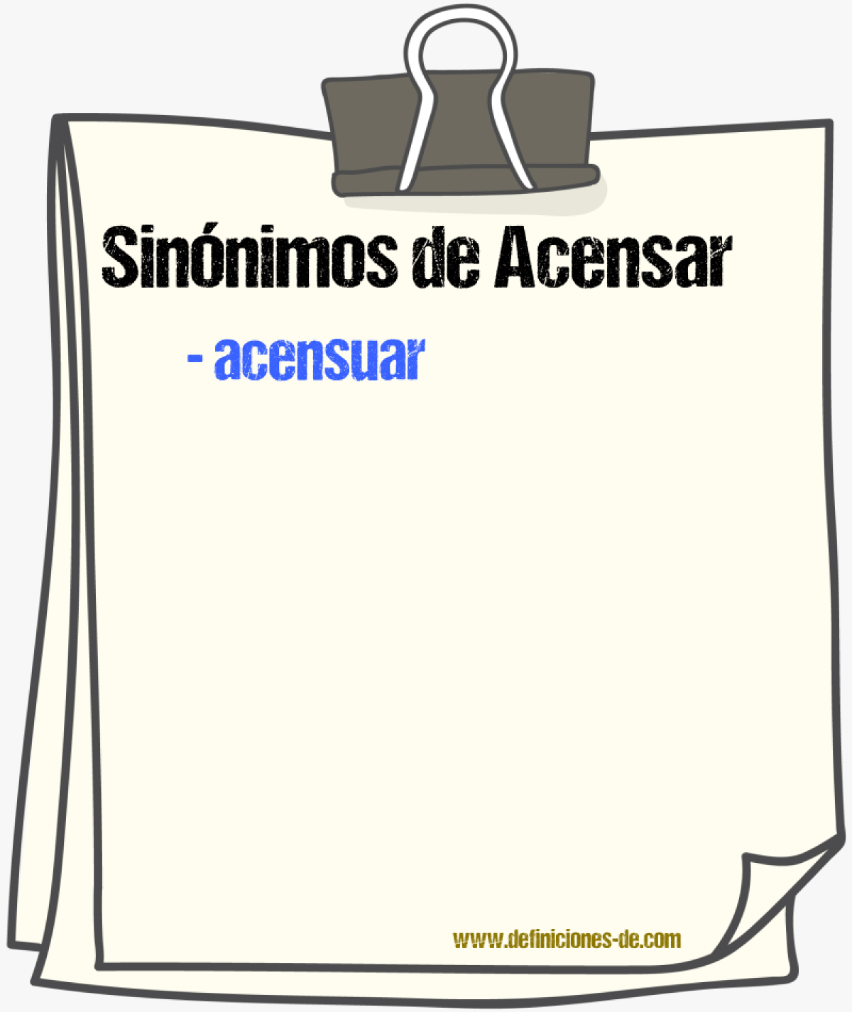 Sinnimos de acensar