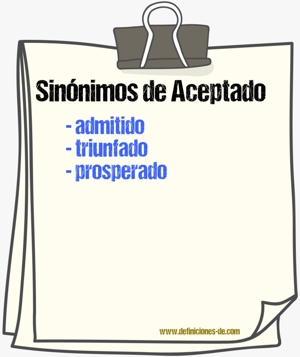 Sinnimos de aceptado