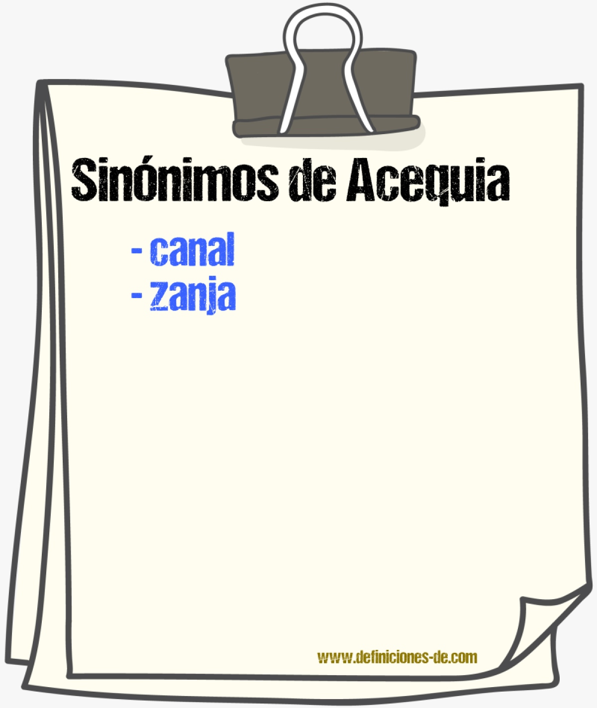 Sinnimos de acequia