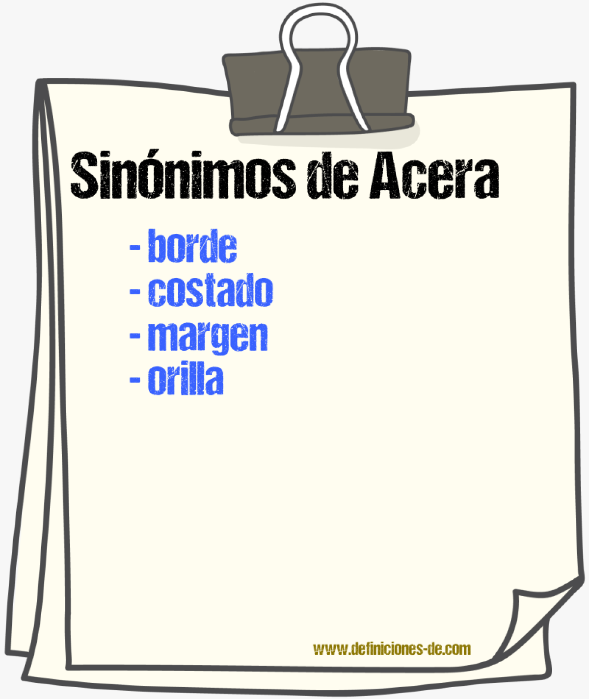 Sinnimos de acera