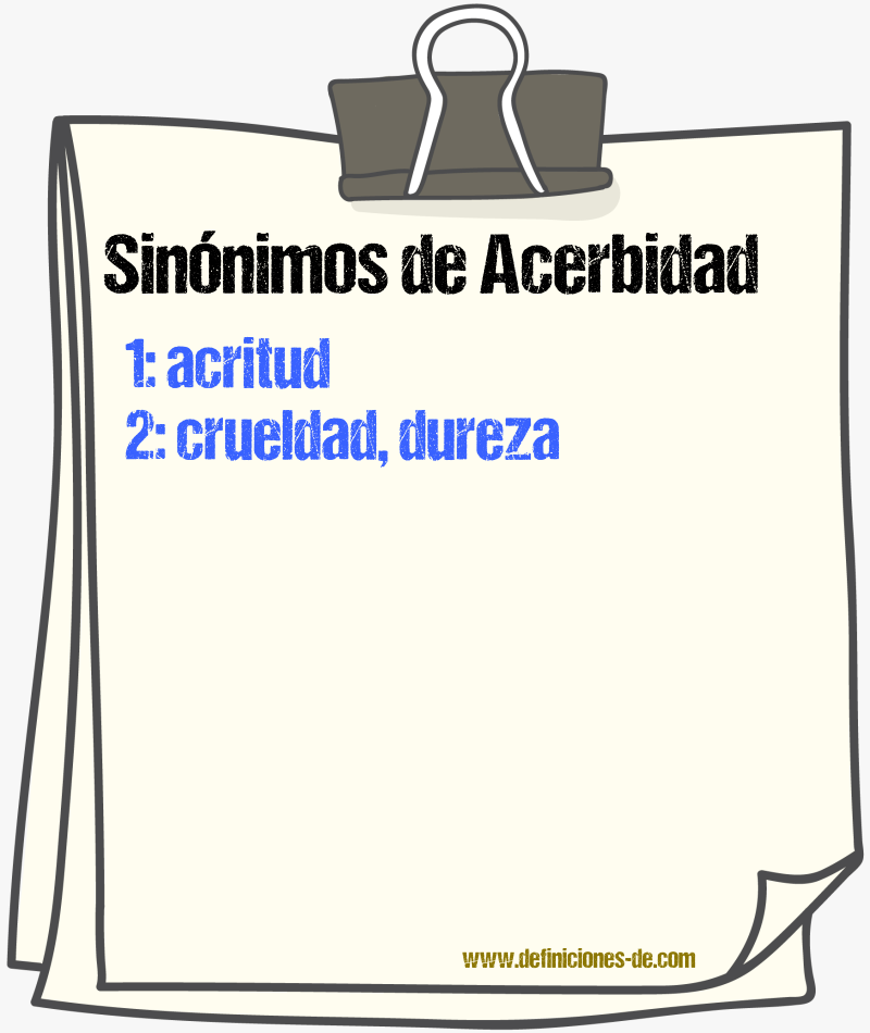 Sinnimos de acerbidad