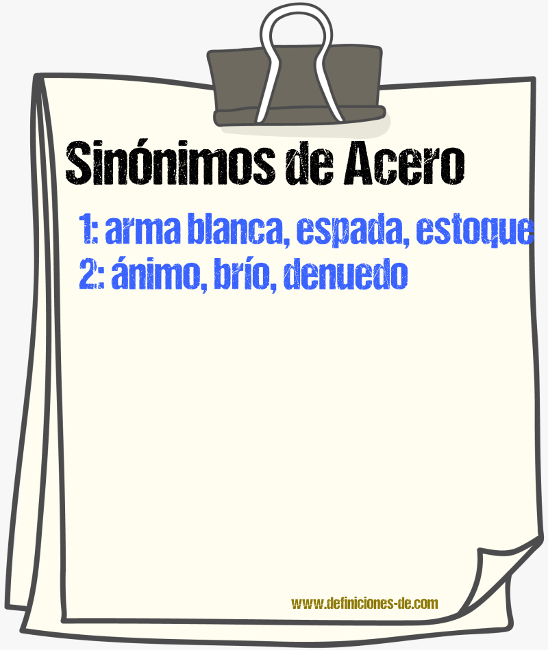 Sinnimos de acero