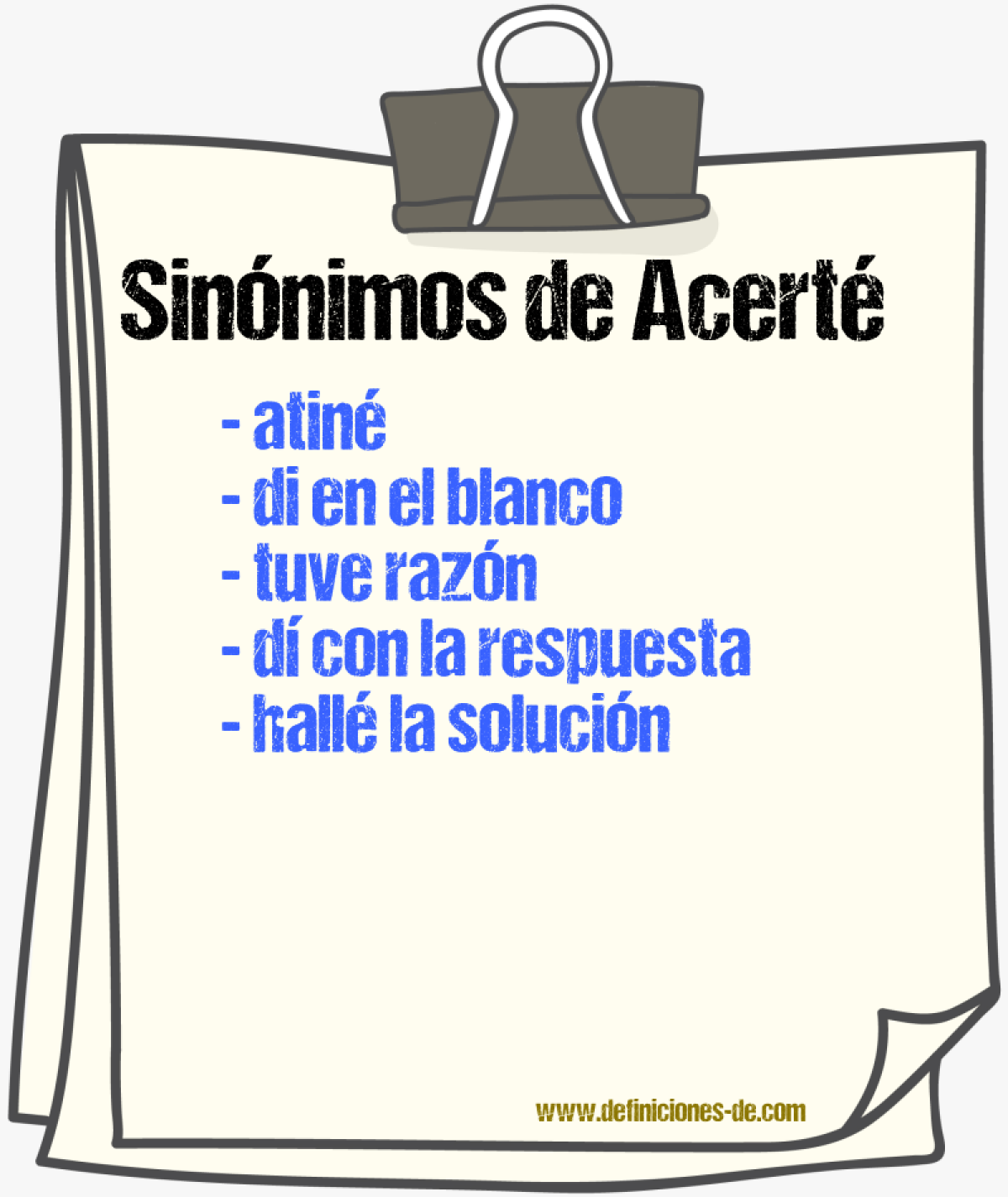 Sinónimos de acerté