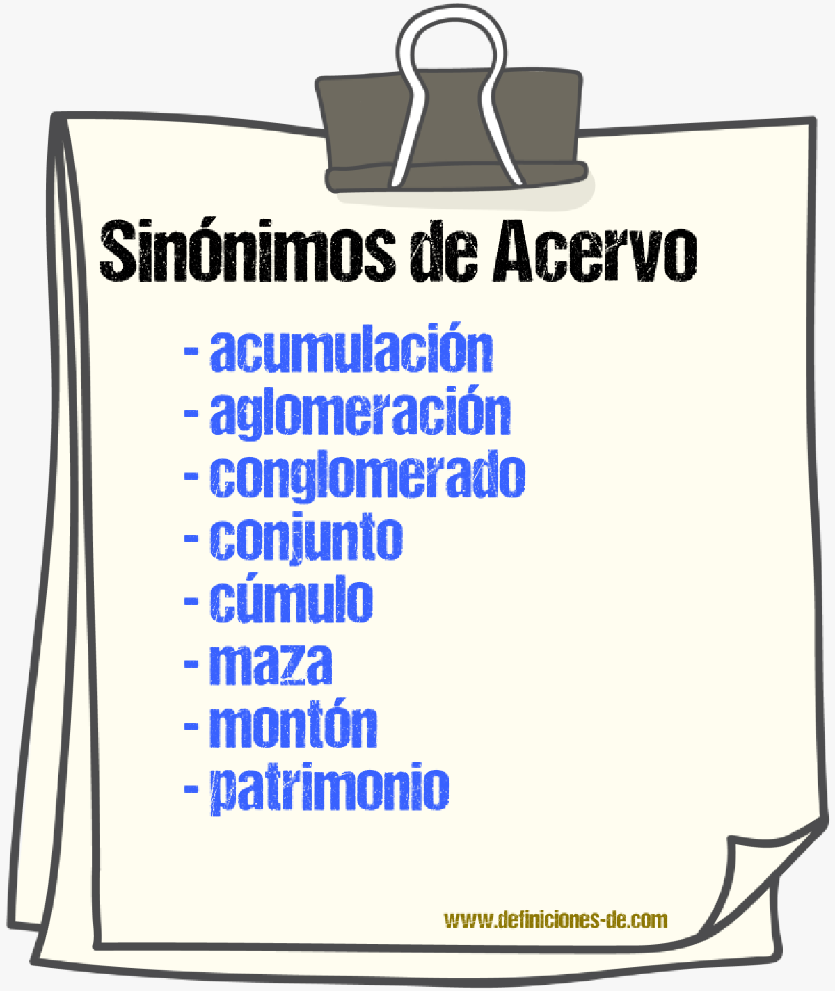 Sinnimos de acervo